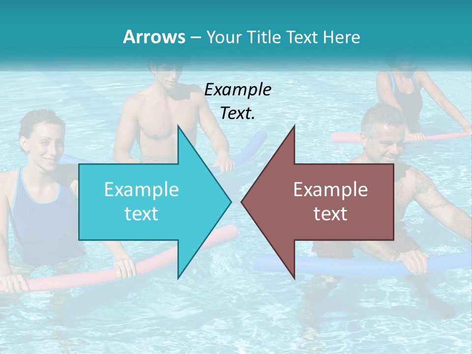 A Group Of People Are In A Swimming Pool PowerPoint Template