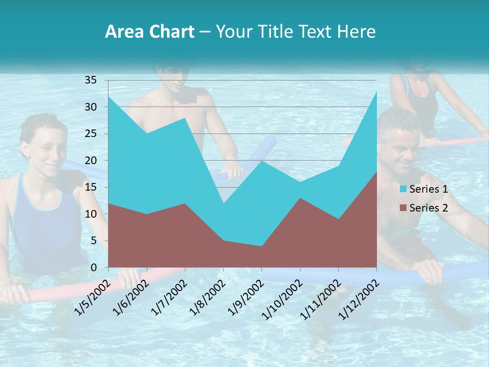 A Group Of People Are In A Swimming Pool PowerPoint Template