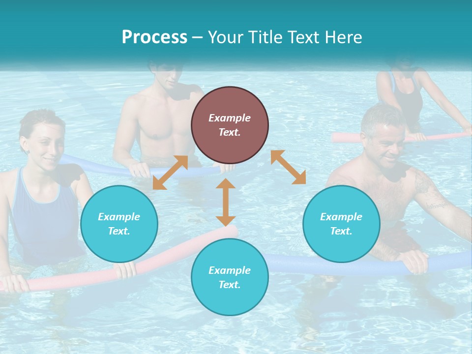 A Group Of People Are In A Swimming Pool PowerPoint Template