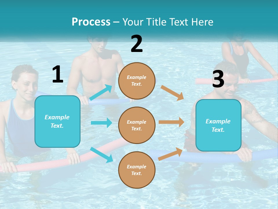 A Group Of People Are In A Swimming Pool PowerPoint Template