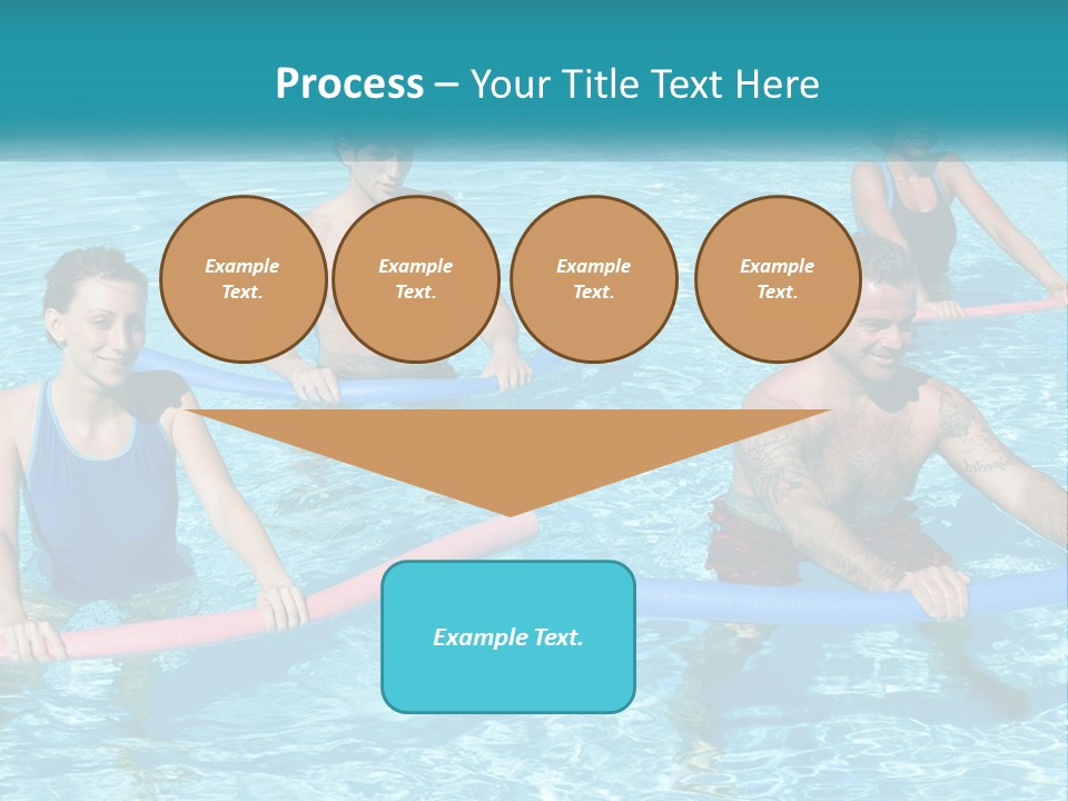 A Group Of People Are In A Swimming Pool PowerPoint Template