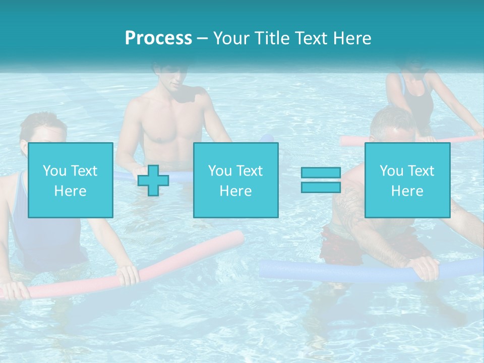 A Group Of People Are In A Swimming Pool PowerPoint Template