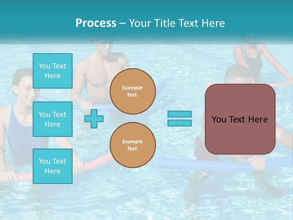 A Group Of People Are In A Swimming Pool PowerPoint Template