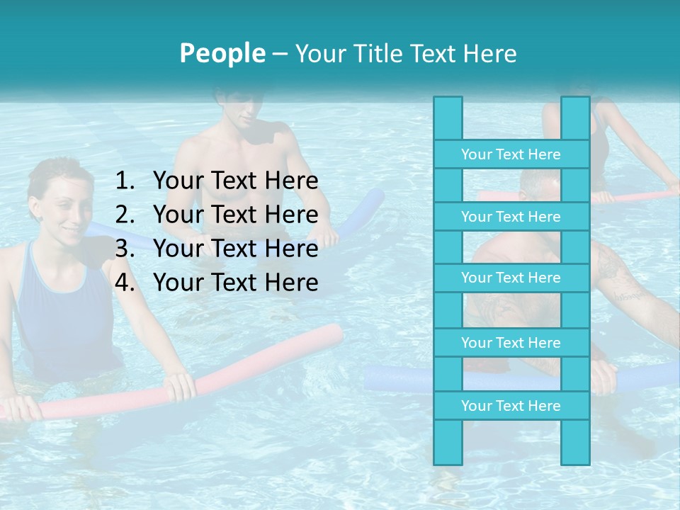 A Group Of People Are In A Swimming Pool PowerPoint Template