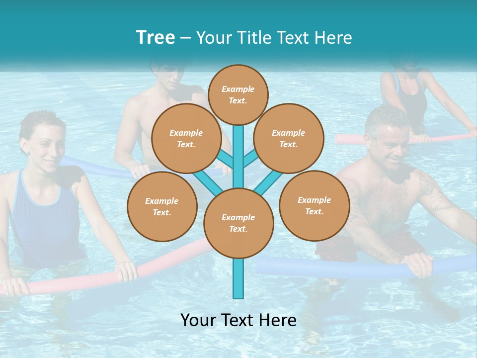 A Group Of People Are In A Swimming Pool PowerPoint Template
