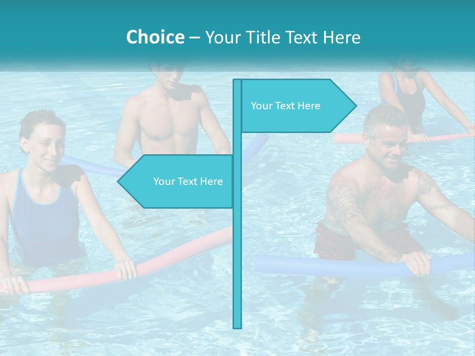 A Group Of People Are In A Swimming Pool PowerPoint Template