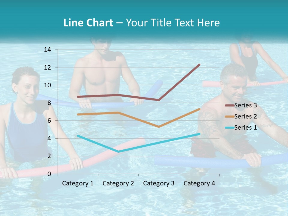 A Group Of People Are In A Swimming Pool PowerPoint Template
