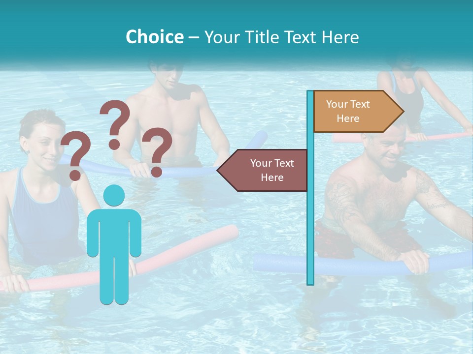 A Group Of People Are In A Swimming Pool PowerPoint Template