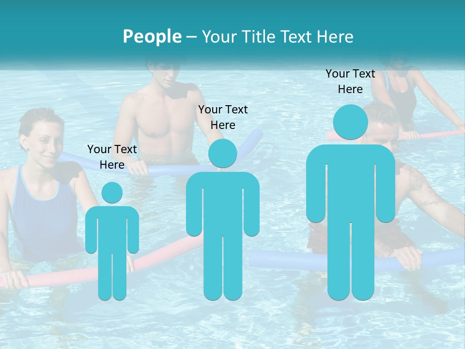 A Group Of People Are In A Swimming Pool PowerPoint Template