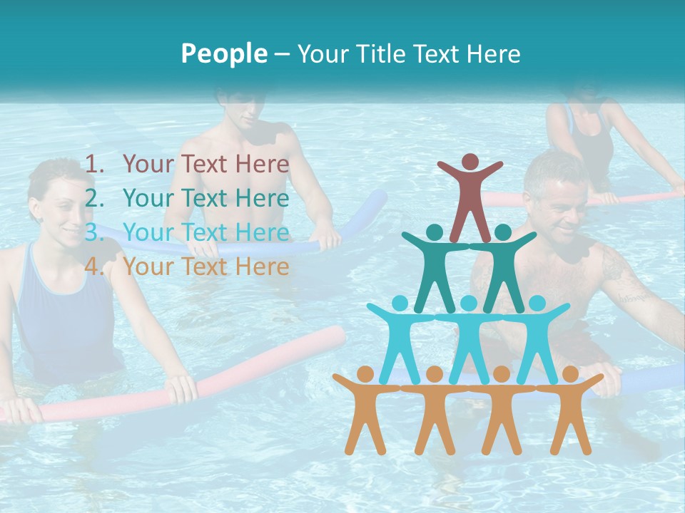 A Group Of People Are In A Swimming Pool PowerPoint Template