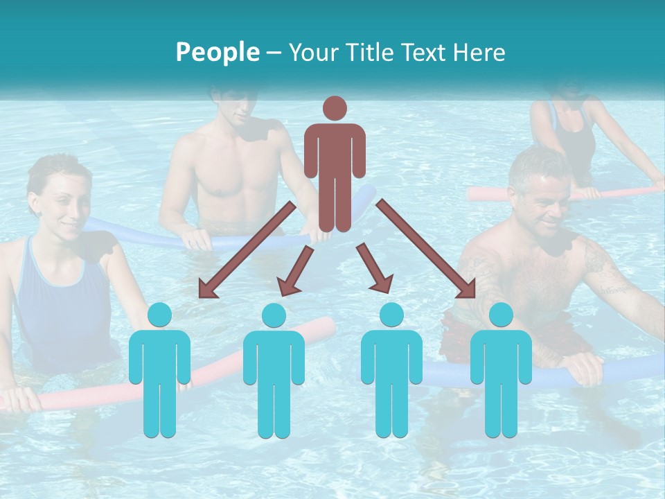 A Group Of People Are In A Swimming Pool PowerPoint Template