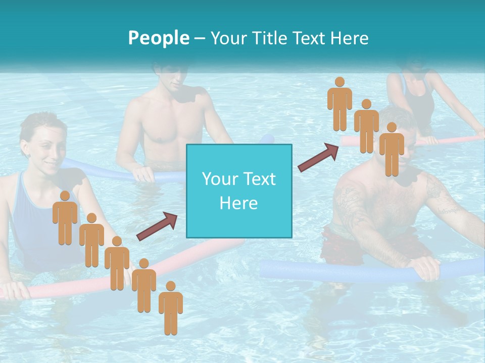 A Group Of People Are In A Swimming Pool PowerPoint Template