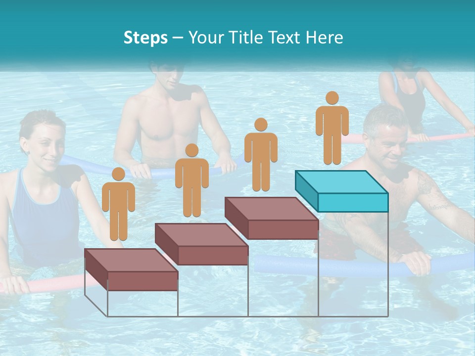 A Group Of People Are In A Swimming Pool PowerPoint Template