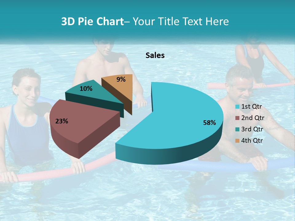 A Group Of People Are In A Swimming Pool PowerPoint Template