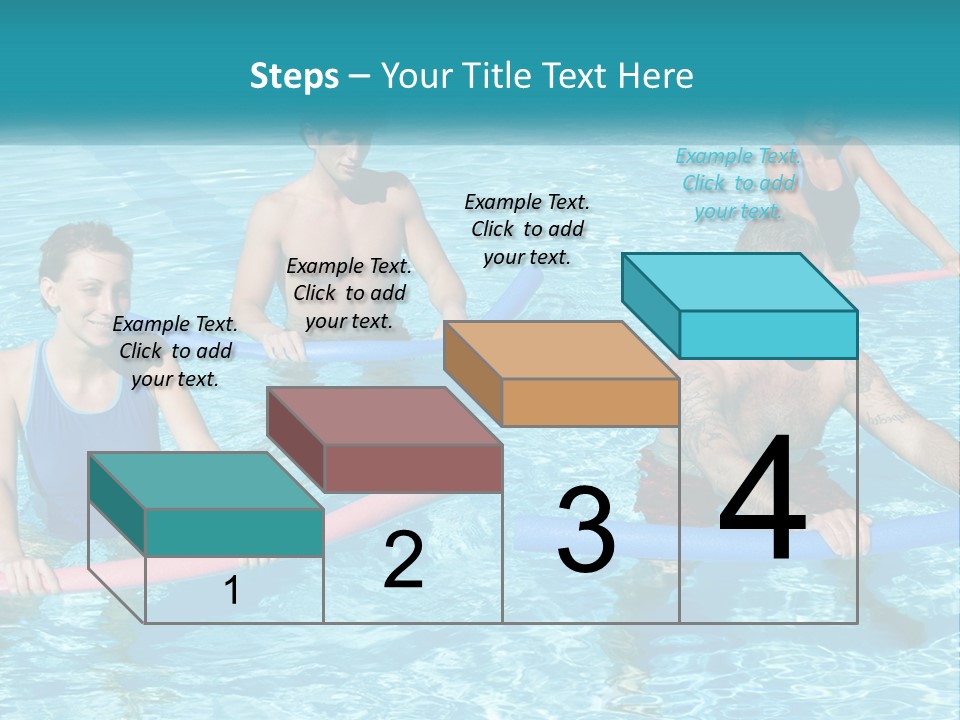 A Group Of People Are In A Swimming Pool PowerPoint Template