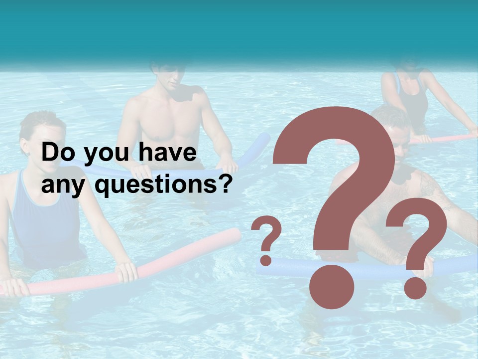 A Group Of People Are In A Swimming Pool PowerPoint Template