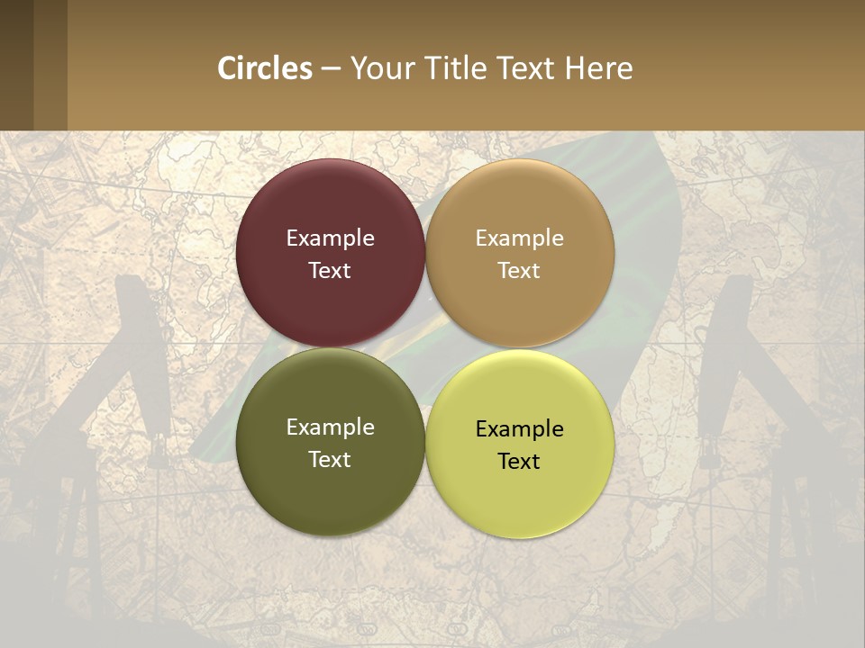 A Flag On A Map With People Silhouettes In The Background PowerPoint Template