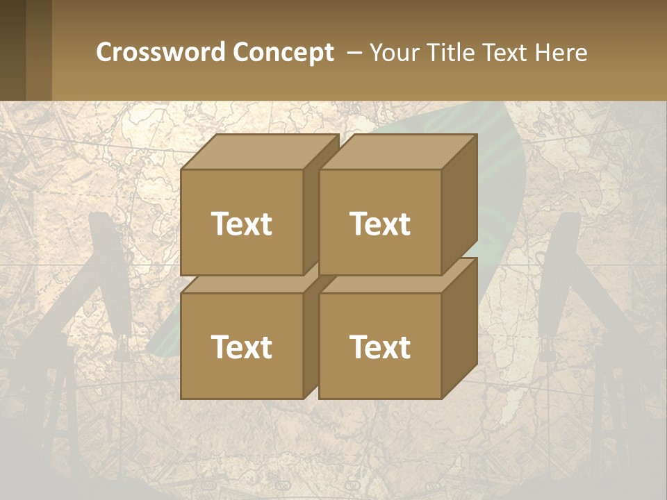 A Flag On A Map With People Silhouettes In The Background PowerPoint Template