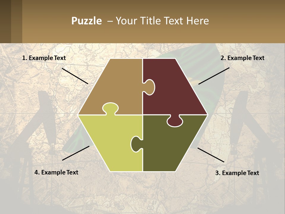 A Flag On A Map With People Silhouettes In The Background PowerPoint Template