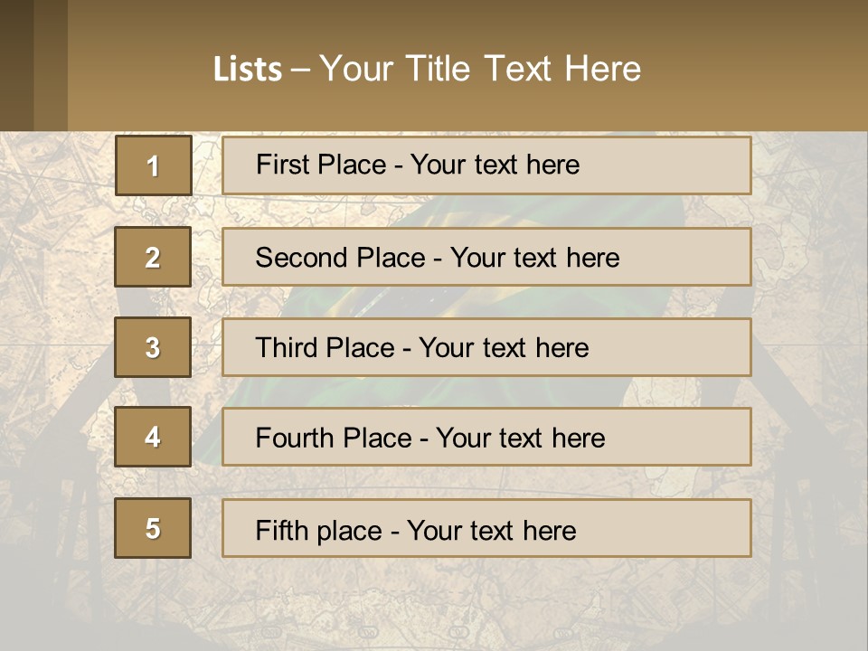 A Flag On A Map With People Silhouettes In The Background PowerPoint Template