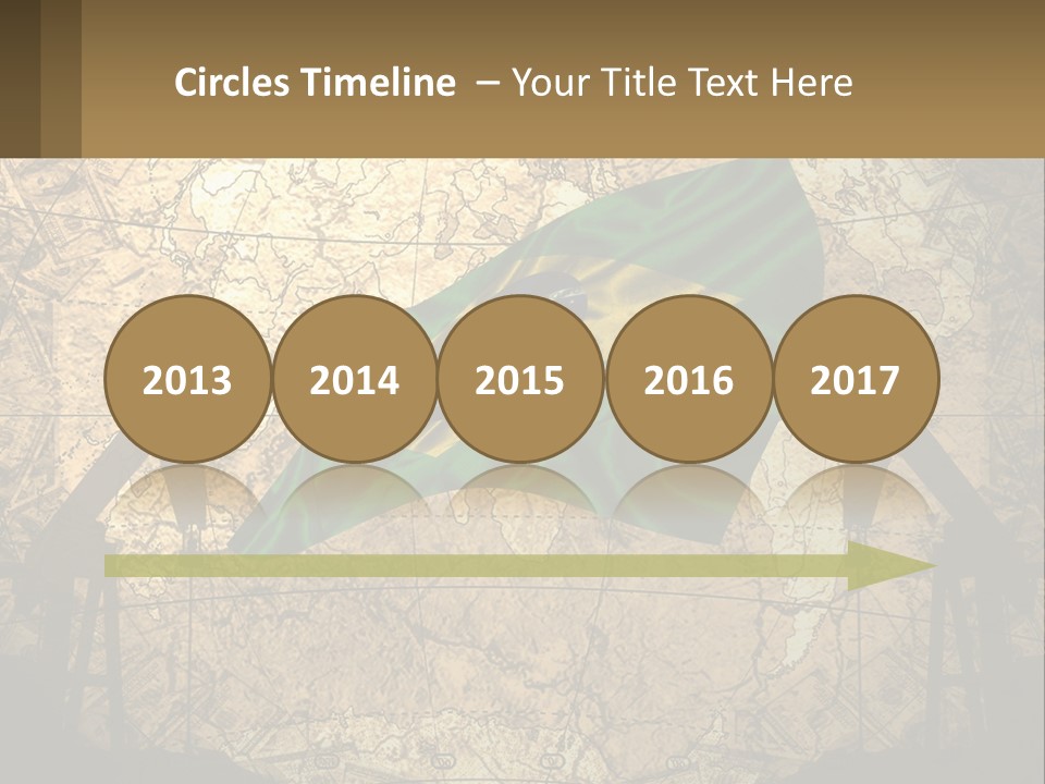 A Flag On A Map With People Silhouettes In The Background PowerPoint Template