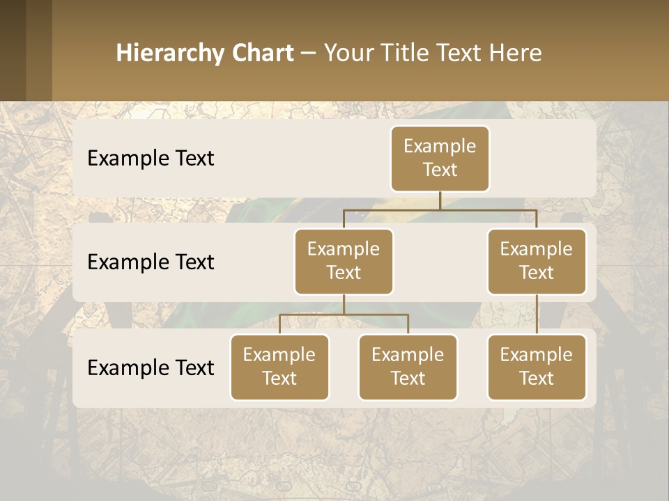 A Flag On A Map With People Silhouettes In The Background PowerPoint Template