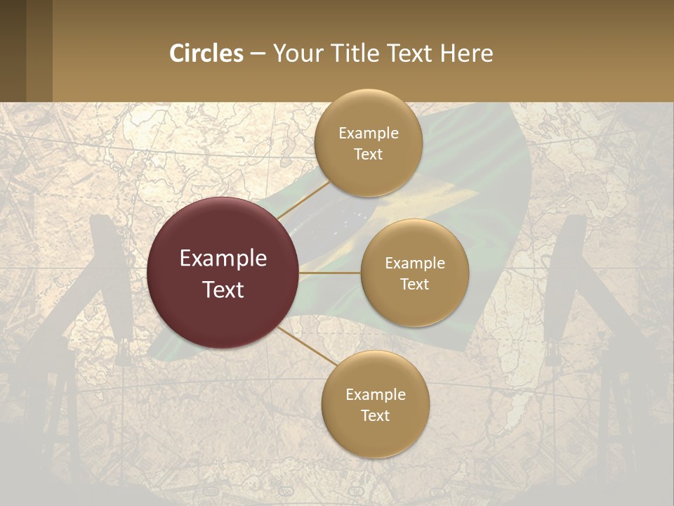 A Flag On A Map With People Silhouettes In The Background PowerPoint Template