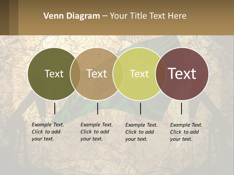 A Flag On A Map With People Silhouettes In The Background PowerPoint Template