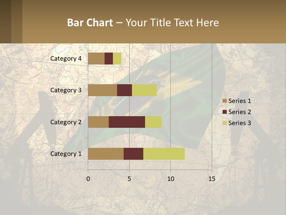 A Flag On A Map With People Silhouettes In The Background PowerPoint Template
