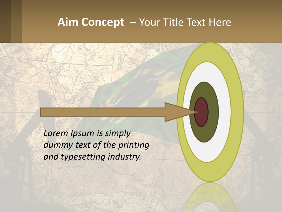 A Flag On A Map With People Silhouettes In The Background PowerPoint Template