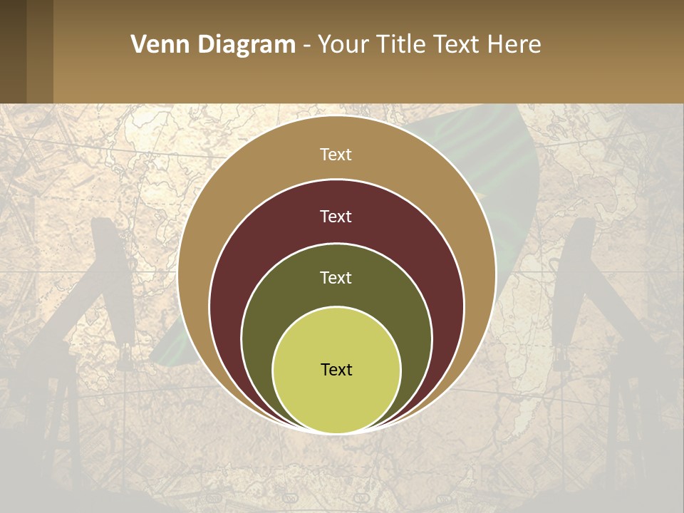 A Flag On A Map With People Silhouettes In The Background PowerPoint Template