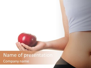 A Pregnant Woman Holding An Apple In Her Hand PowerPoint Template