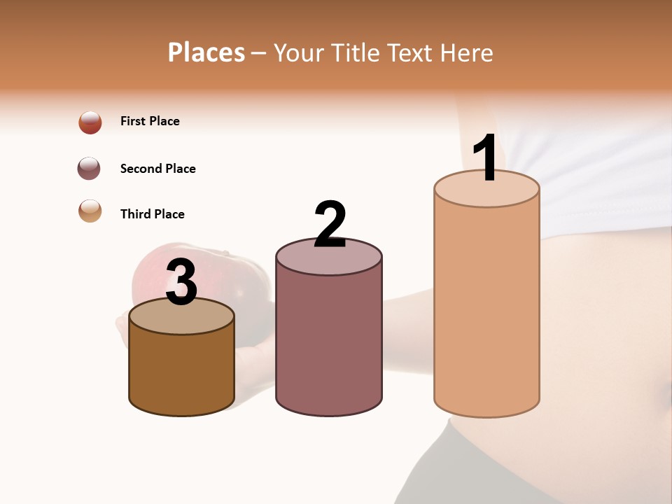 A Pregnant Woman Holding An Apple In Her Hand PowerPoint Template