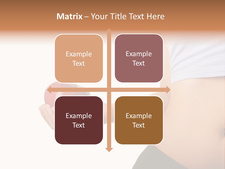 A Pregnant Woman Holding An Apple In Her Hand PowerPoint Template