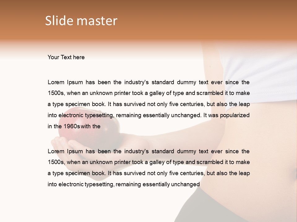 A Pregnant Woman Holding An Apple In Her Hand PowerPoint Template