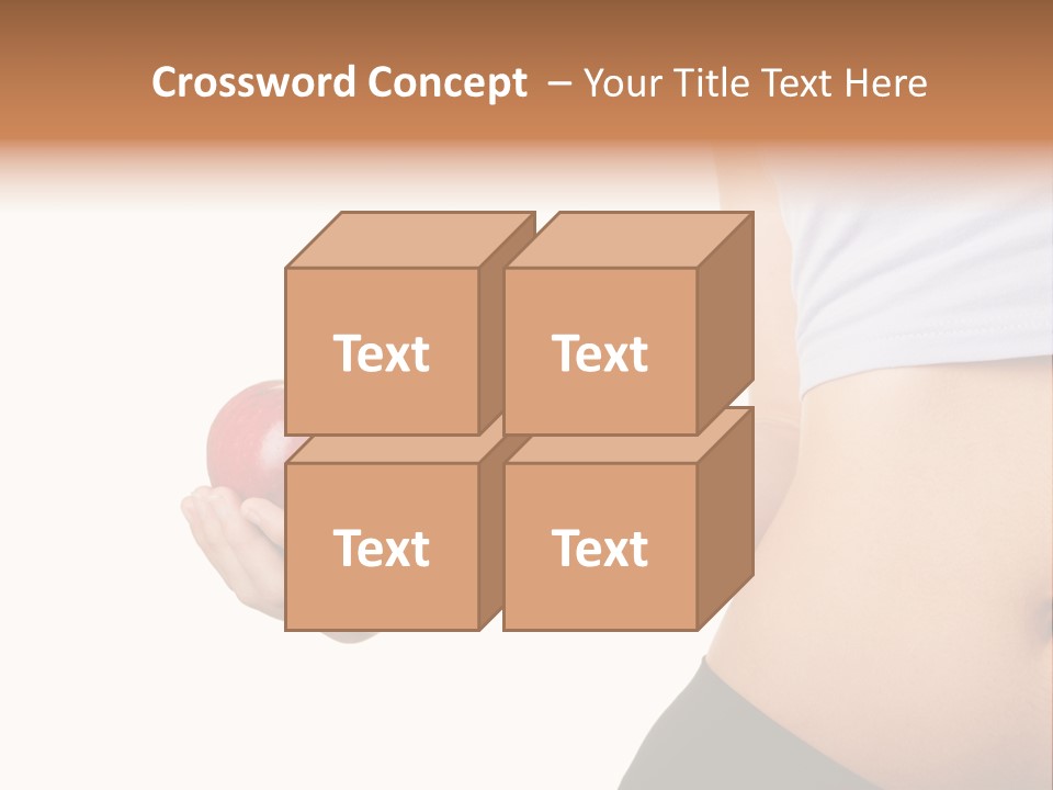 A Pregnant Woman Holding An Apple In Her Hand PowerPoint Template