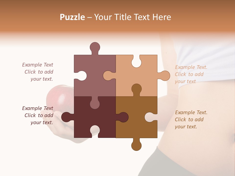 A Pregnant Woman Holding An Apple In Her Hand PowerPoint Template