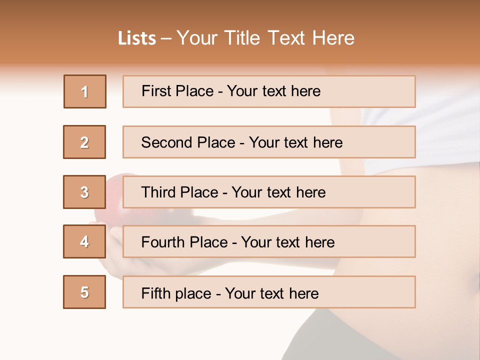A Pregnant Woman Holding An Apple In Her Hand PowerPoint Template