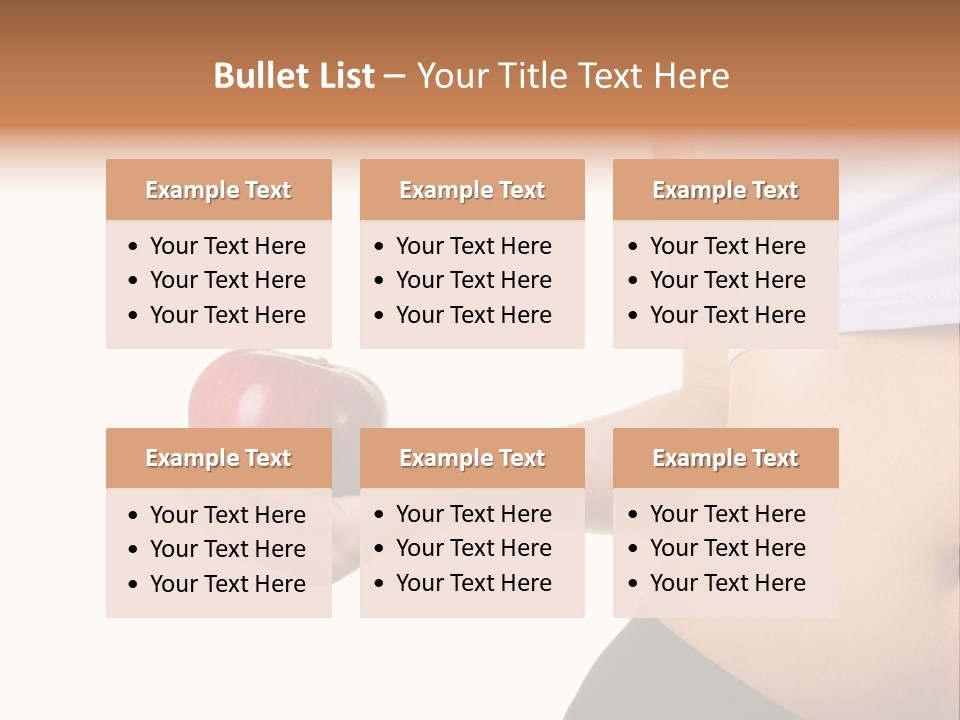 A Pregnant Woman Holding An Apple In Her Hand PowerPoint Template