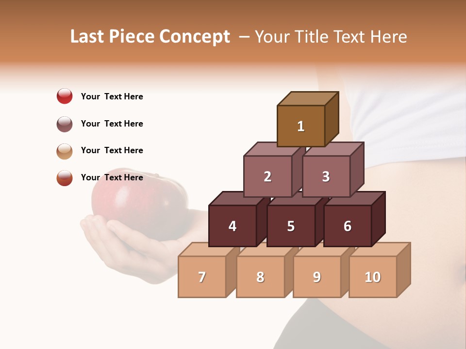 A Pregnant Woman Holding An Apple In Her Hand PowerPoint Template