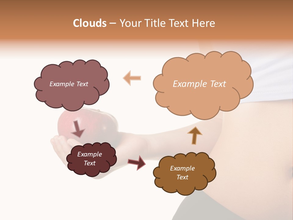 A Pregnant Woman Holding An Apple In Her Hand PowerPoint Template