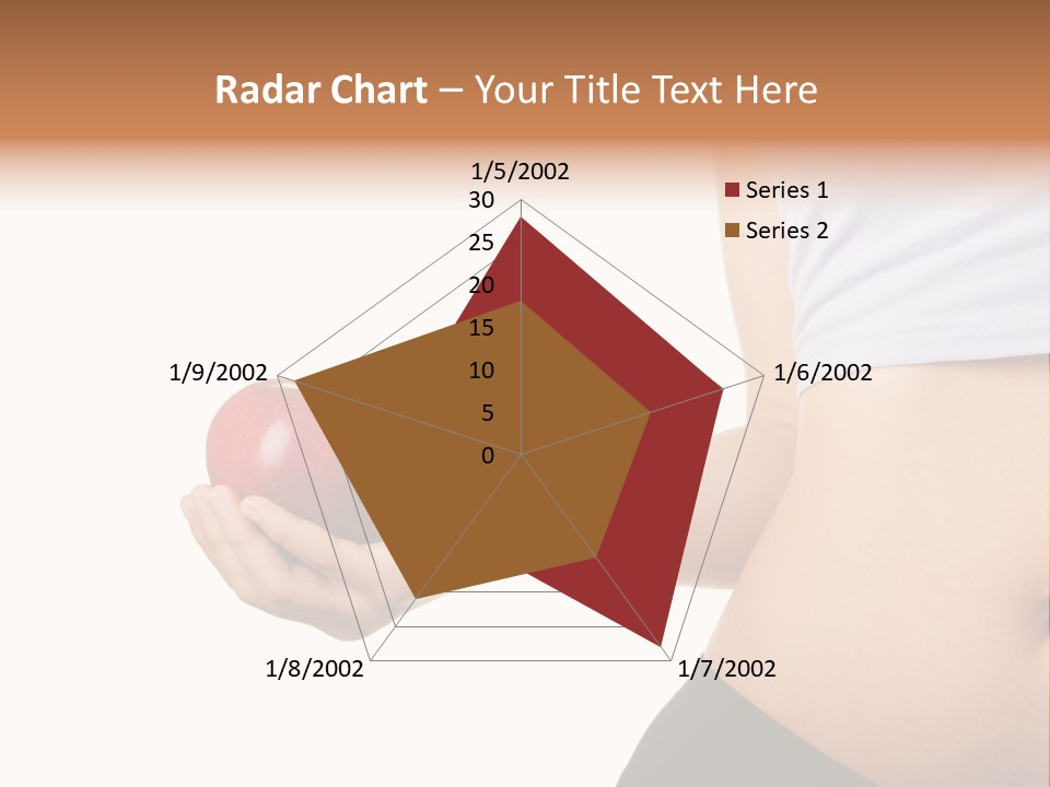 A Pregnant Woman Holding An Apple In Her Hand PowerPoint Template