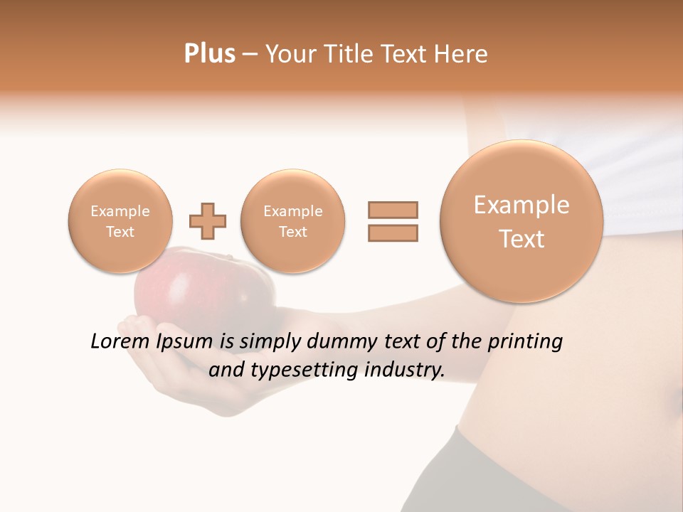 A Pregnant Woman Holding An Apple In Her Hand PowerPoint Template