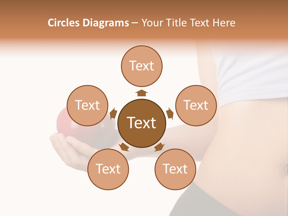 A Pregnant Woman Holding An Apple In Her Hand PowerPoint Template