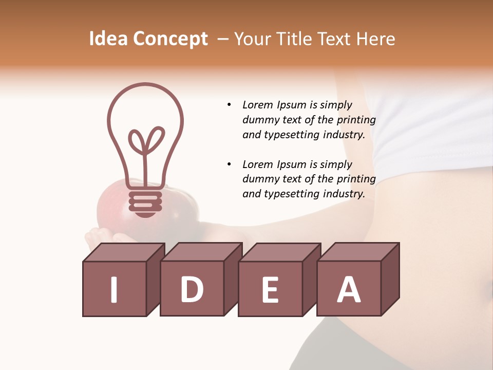 A Pregnant Woman Holding An Apple In Her Hand PowerPoint Template