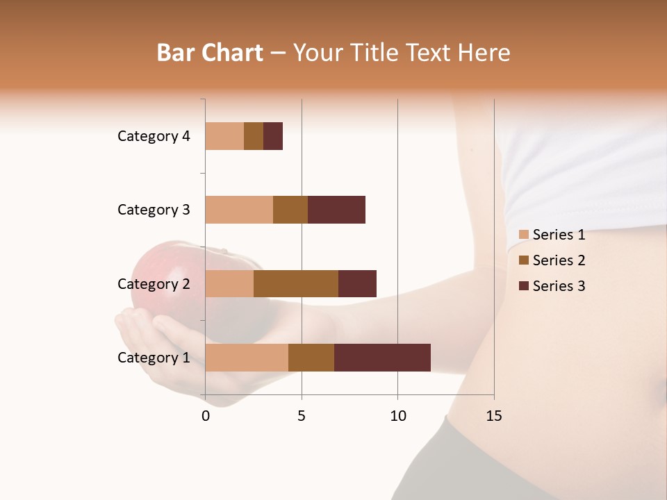 A Pregnant Woman Holding An Apple In Her Hand PowerPoint Template