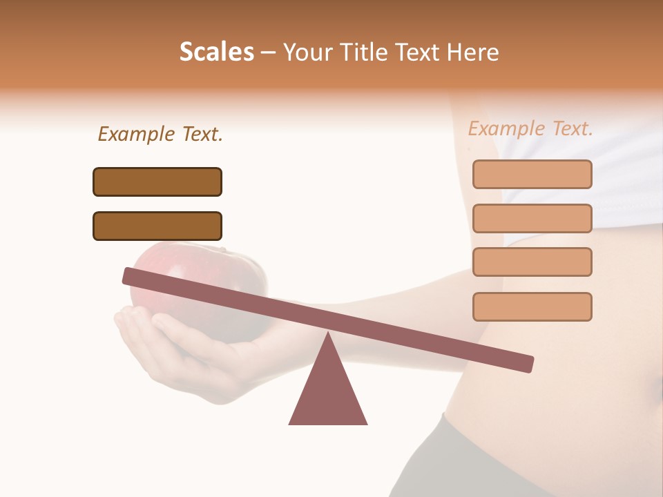 A Pregnant Woman Holding An Apple In Her Hand PowerPoint Template