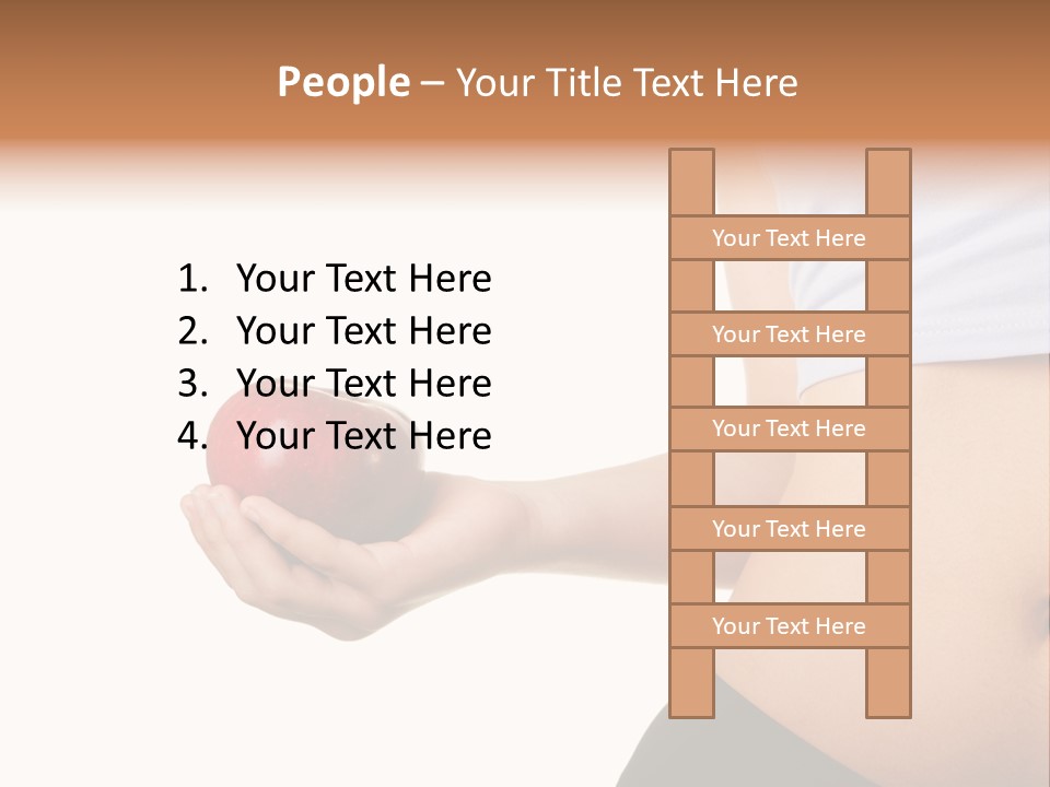 A Pregnant Woman Holding An Apple In Her Hand PowerPoint Template