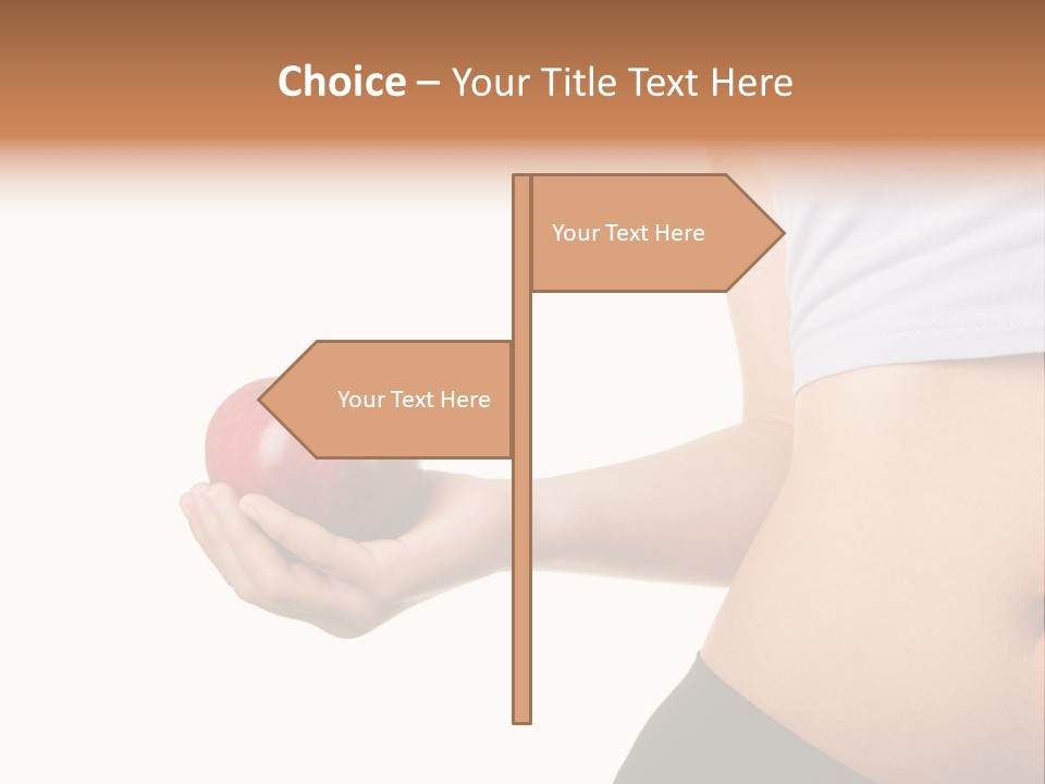 A Pregnant Woman Holding An Apple In Her Hand PowerPoint Template