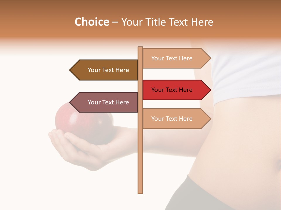 A Pregnant Woman Holding An Apple In Her Hand PowerPoint Template